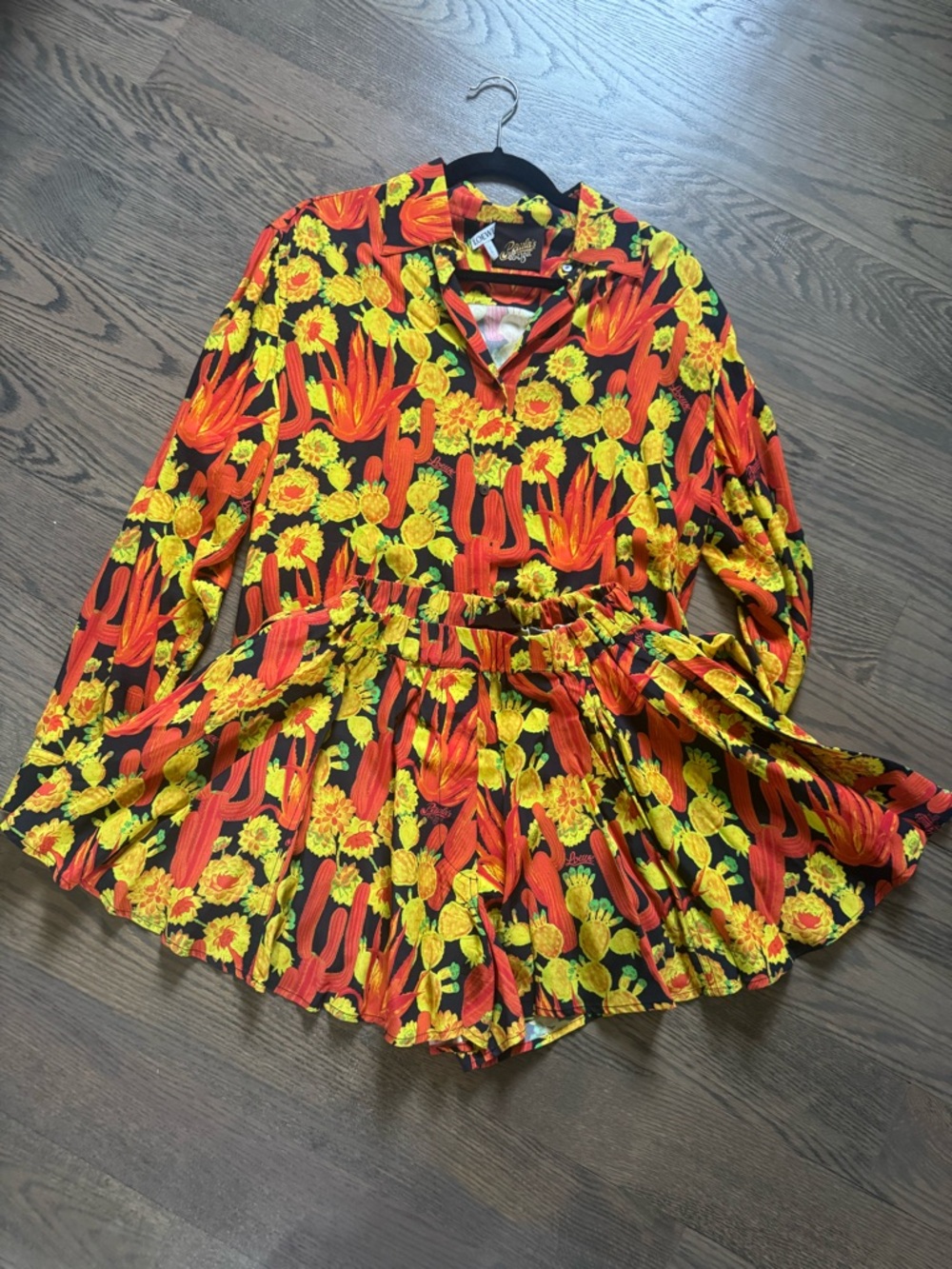 Loewe Paula’s Ibiza cactus print Floral Two-Piece Set (top and skort) size 36